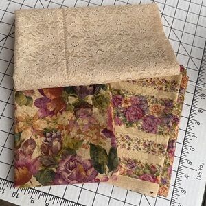 Cottagecore Floral Fabric & Lace Bundle – Classic Cottons – 3+ Pieces